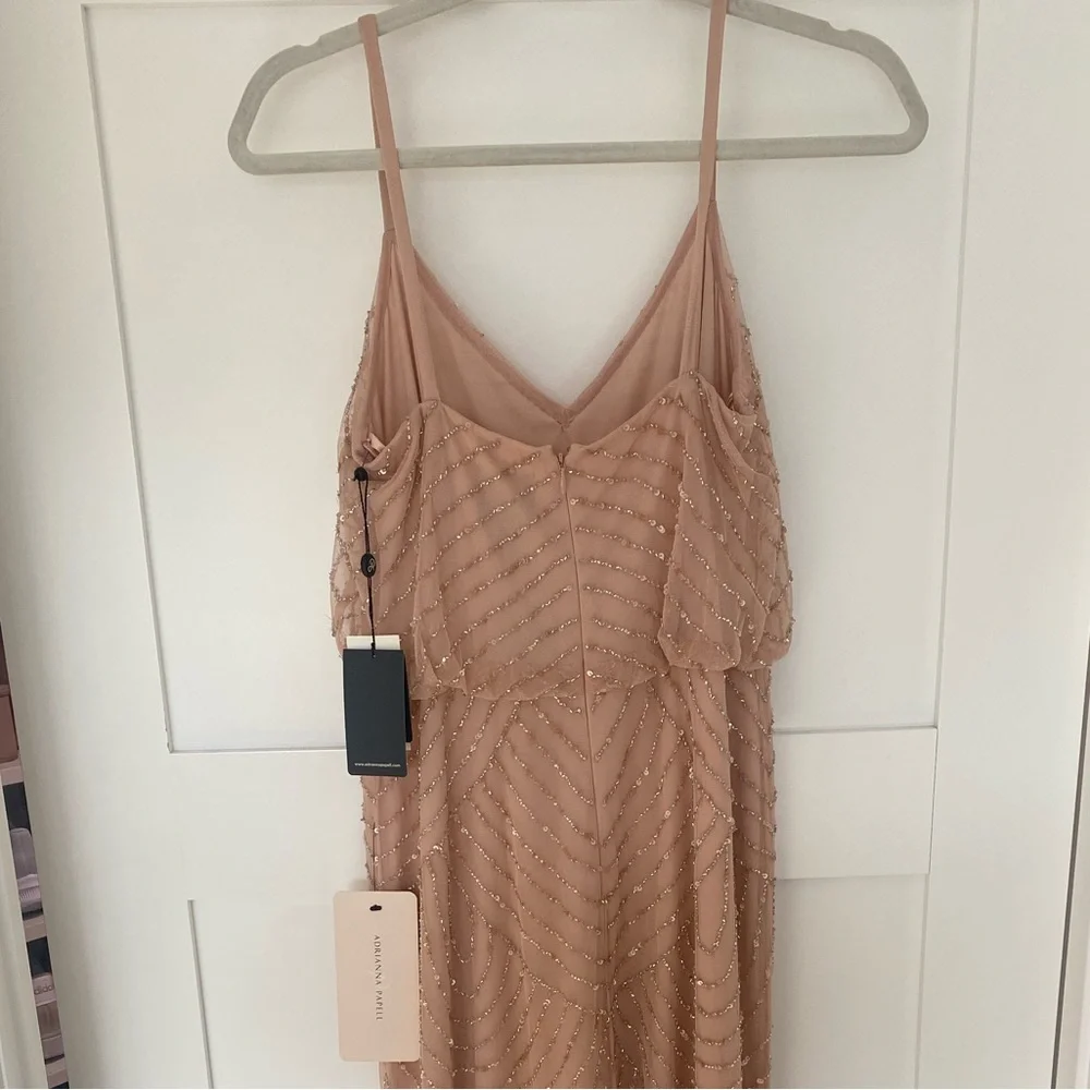 NWT Adrianna Papell Art Deco Beaded Blouson Gown - Picture 7 of 7